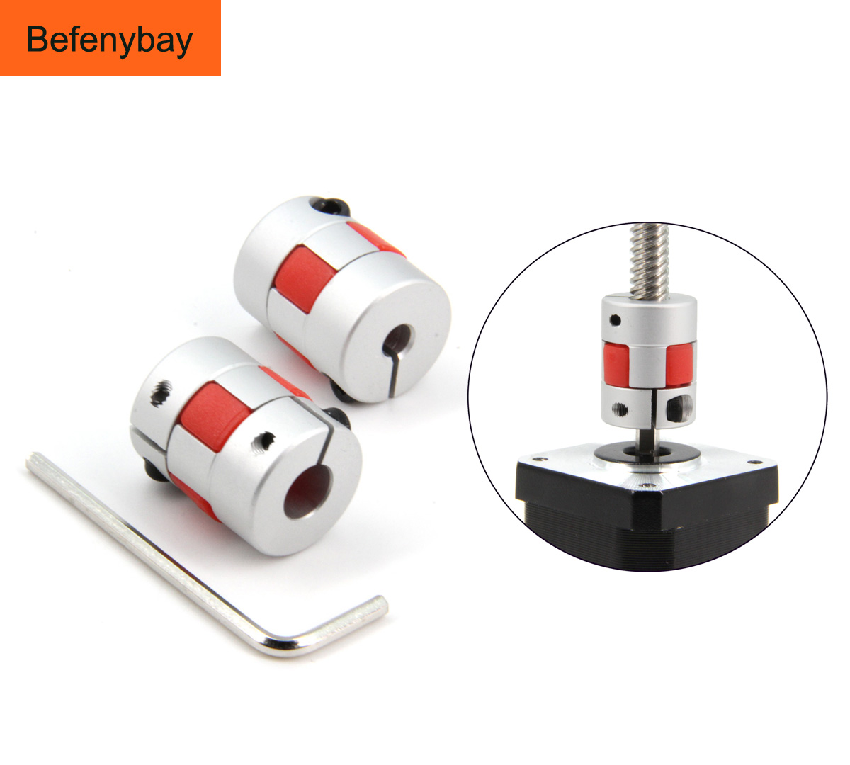 Coupling 8Mm - Befenybay CNC-motorconnector Twee-kaak D20 L25 Askoppeling