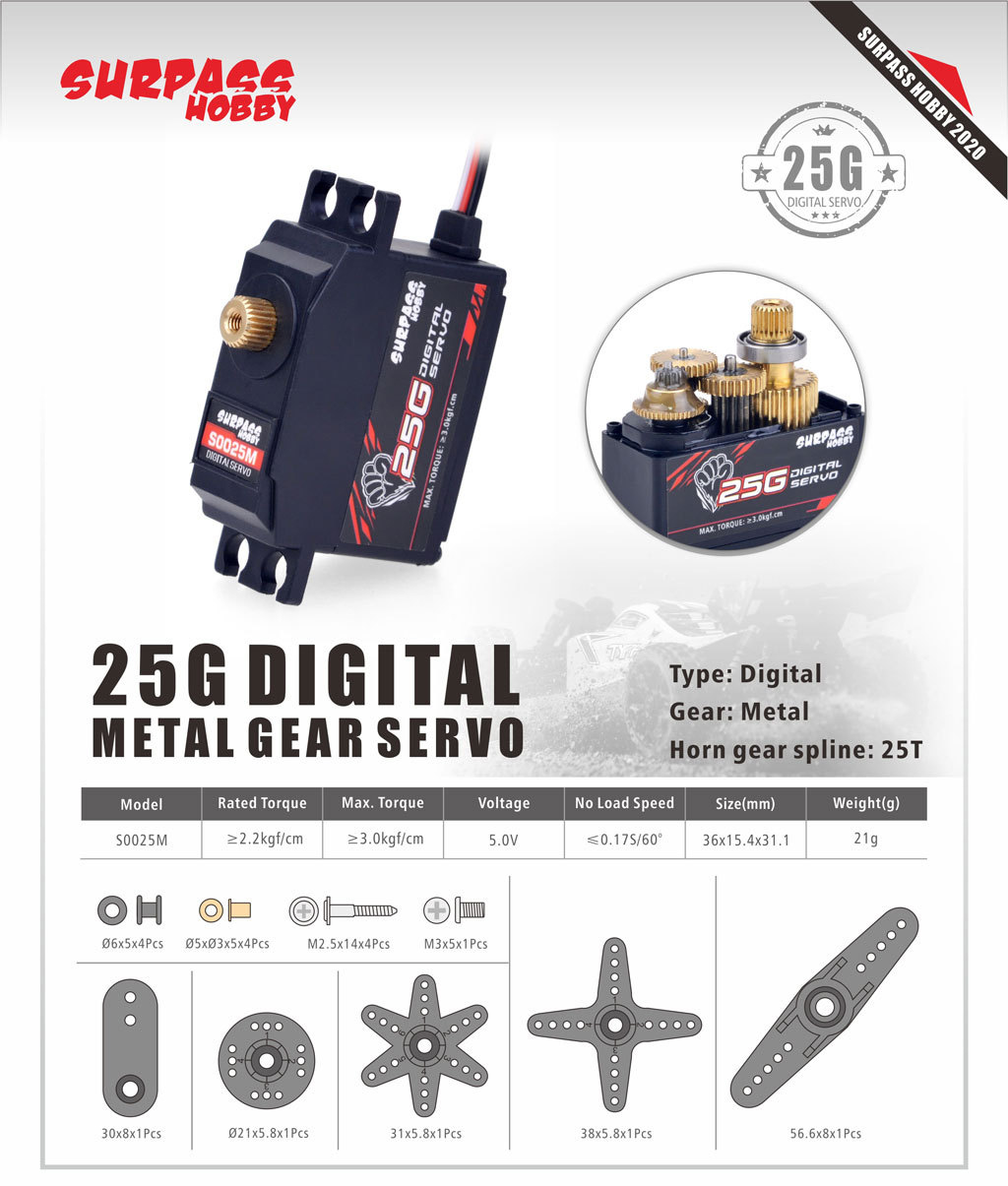 5PCS Overtreffen Hobby S0025M  - Servo 9G recensie en prijs