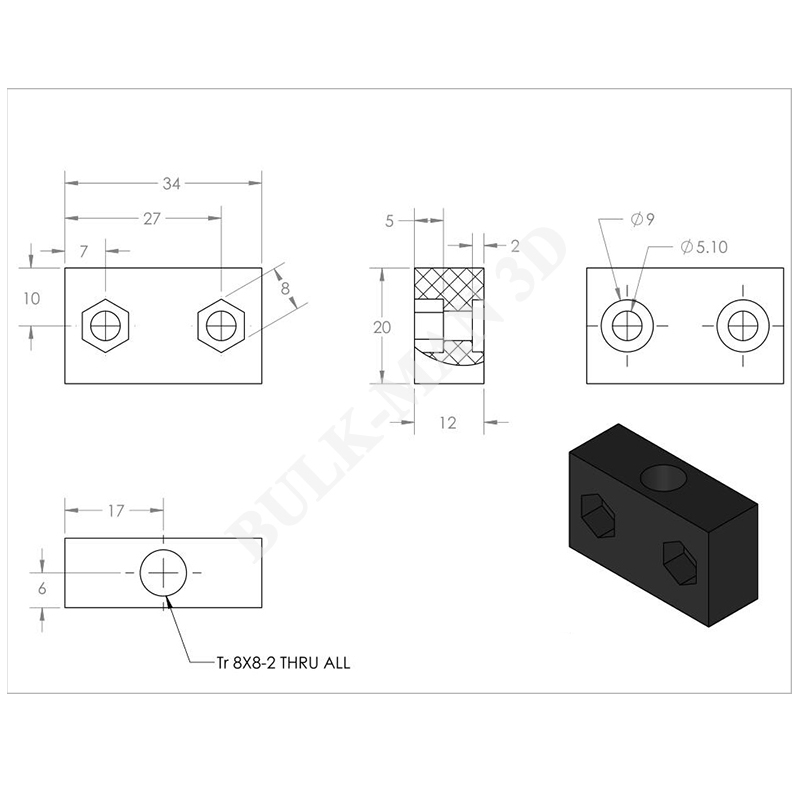4 stks/partij POM ACME Moer Bl - Lead Screw 8Mm recensie en prijs